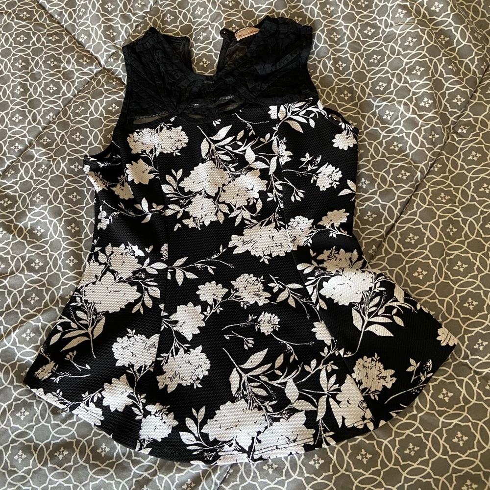 Flowers tank peplum